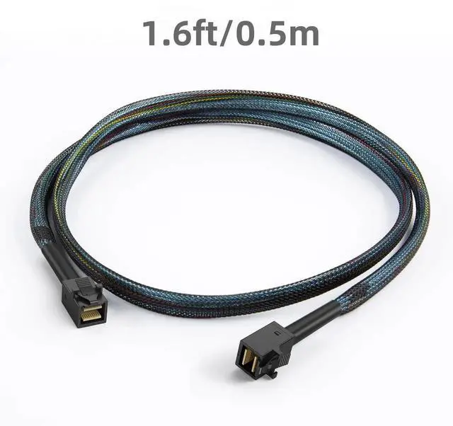 Alt view image 6 of 7 - 1.6FT/0.5M Internal Mini SAS HD Cable SFF-8643 Male to Male, 12Gbps High Speed Server SAS Cable for RAID Controller, NVMe Backplane & NAS Storage Array