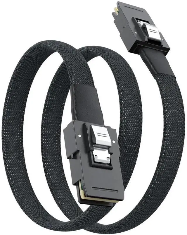 Main image of 0.5m/1.6ft SFF-8087 Male to Male 6Gbps Internal Mini SAS Cable, 100-Ohm Shielded Hot-Swap Supported Server Wire for RAID Card, Storage Backplane & SATA HDD SSD RAID Array