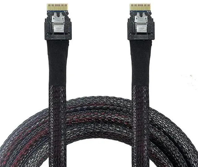 Main image of 50cm PCIe 4.0 Slimline SAS SFF-8654 4i 38Pin Cable, SFF-8654 Host to SFF-8654 Target Internal Server RAID Storage Cable