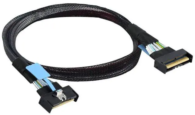 Alt view image 6 of 7 - 50cm PCIe 5.0 MCIO SFF-8654 8i 74Pin Male to SFF-8654 SAS 4.0 74Pin Male Extension Cable, Mini Cool Edge IO Slimline SAS Internal Server Storage Extender Cable