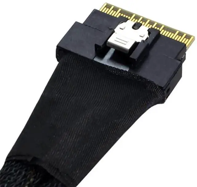 Alt view image 4 of 7 - 50CM PCIe 4.0 SlimSAS 8i Fanout Cable, SFF-8654 74Pin x8 Host to Dual OCuLink SFF-8611 Storage Interconnection Cable for High-Density Server OCP Storage Expansion