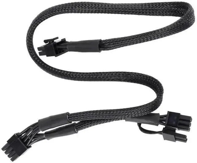 Alt view image 4 of 6 - 1PCS Dual PCIe 8Pin (6+2) Sleeved GPU Power Cable Compatible with Seasonic Modular PSU X-650 X-750 X-850 X-1050 X-1250, Braided Modular Graphics Card Power Supply Wire
