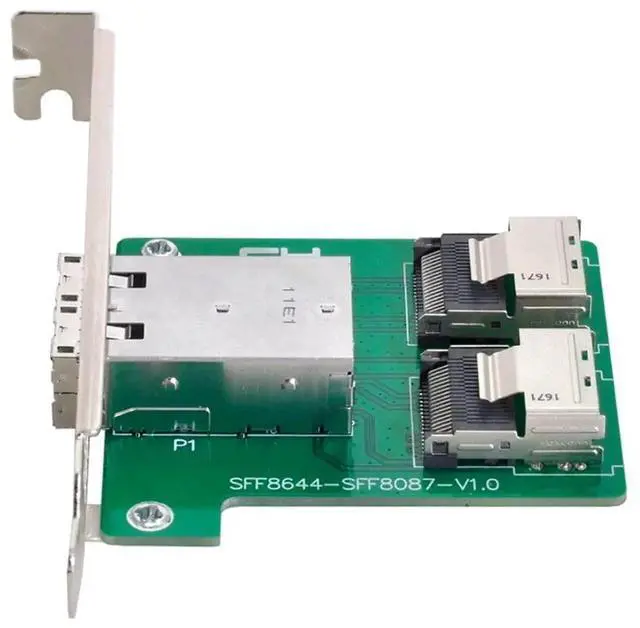 Alt view image 5 of 7 - Mini SAS 2 SFF-8644 to Dual SFF-8087 Internal HD Storage Adapter Card with Bracket, Server RAID Controller Data Converter for HDD SSD Disk Array