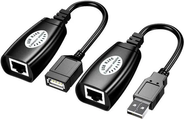 Main image of USB 2.0 to RJ45 LAN Extender Adapter, USB Signal Over Cat5/Cat5e/Cat6 Ethernet Cable Extension Cord for Remote USB Device Transmission