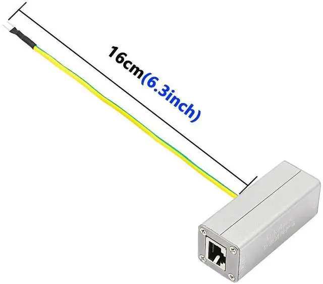 Alt view image 2 of 7 - Outdoor RJ45 Ethernet Surge Protector SPD Lightning Arrester, Gigabit LAN Surge Suppressor Compatible with PoE PoE+ PoE++ Switch IP Camera, Inline Network Overvoltage Protection Device