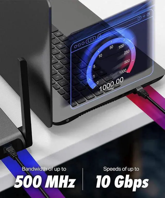 Alt view image 7 of 7 - 10 Pack 6FT/1.8M Cat6 UTP RJ45 Ethernet Patch Cable, Gigabit LAN Internet Network Cord Compatible with Router Modem PC PS5 Xbox Switch