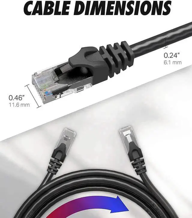 Alt view image 2 of 7 - 10 Pack 6FT/1.8M Cat6 UTP RJ45 Ethernet Patch Cable, Gigabit Unshielded LAN Internet Network Cord for Router Modem PC PS5 Xbox Network Switch