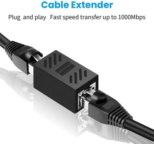 Alt view image 5 of 7 - 4 Pack Female to Female RJ45 Inline Ethernet Coupler, Gigabit LAN Cable Extender Connector Compatible with Cat5 Cat5e Cat6 Cat7 Network Wires for Home Office Wiring Extension