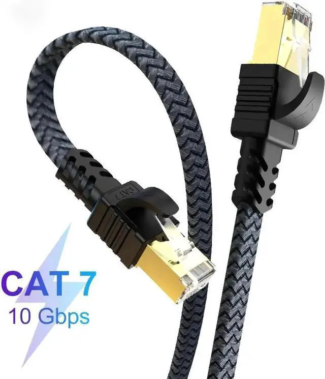 Main image of 10FT/3M Cat7 RJ45 Ethernet Patch Cable, 10Gbps 1000MHz UTP High Speed LAN Network Cord, Gaming Internet Cable Compatible with Modem Router PC PS5 Xbox Switch