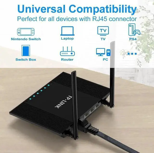 Alt view image 3 of 7 - 10FT/3M Cat7 RJ45 Ethernet Patch Cable, 10Gbps 1000MHz UTP High Speed LAN Network Cord, Gaming Internet Cable Compatible with Modem Router PC PS5 Xbox Switch