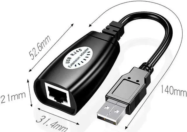 Alt view image 4 of 5 - USB 2.0 Over RJ45 Extender Kit, USB Signal Extension Transmitter & Receiver Adapter via Single Cat5/Cat5e/Cat6 LAN Cable, Plug & Play USB LAN Extender for Keyboard Mouse Printer Webcam