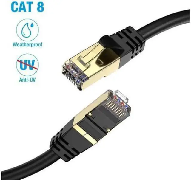 Main image of 3FT Cat8 Ethernet Patch Cable, 26AWG High Speed RJ45 LAN Network Cord, Support 40Gbps 2000Mhz Bandwidth with Gold Plated Connectors for Gaming PC Router Modem Switch