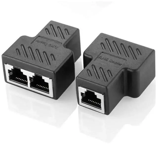 Main image of RJ45 1-to-2 Splitter Adapter, 8-Core Shielded Gigabit Ethernet Cable Splitter, RJ45 Network Wire Extender Connector for Separating Two Network Signals Over Single Cable