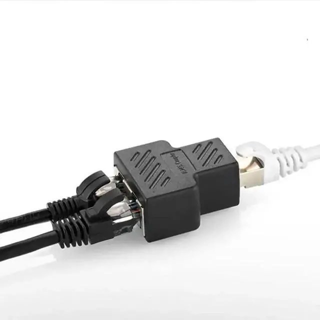 Alt view image 4 of 6 - RJ45 1-to-2 Splitter Adapter, 8-Core Shielded Gigabit Ethernet Cable Splitter, RJ45 Network Wire Extender Connector for Separating Two Network Signals Over Single Cable