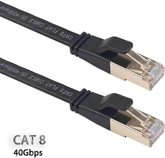 Main image of 16.4FT Hannord Flat Cat8 Ethernet Cable, 26AWG 40Gbps 2000Mhz High Speed Gaming LAN Patch Cord, Weatherproof Gold Plated RJ45 White Network Cable for Xbox PS4 Router Modem Switch POE Cameras