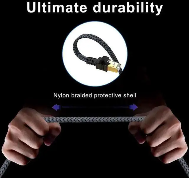 Alt view image 6 of 7 - 100FT/30M Cat7 RJ45 Ethernet Cable, 10Gbps 1000MHz High Speed UTP LAN Patch Cord, Heavy Duty Gaming Network Cable Compatible with Modem Router Switch Xbox PS4 POE Cameras
