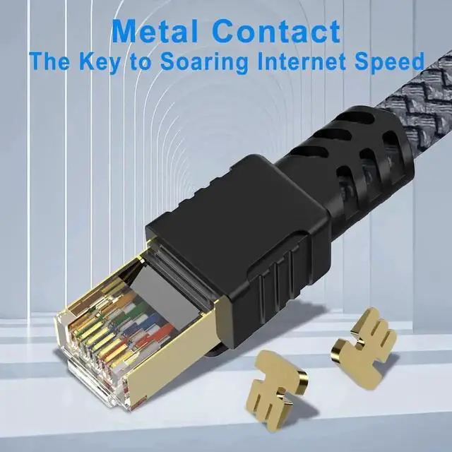Alt view image 2 of 7 - 100FT/30M Cat7 RJ45 Ethernet Cable, 10Gbps 1000MHz High Speed UTP LAN Patch Cord, Heavy Duty Gaming Network Cable Compatible with Modem Router Switch Xbox PS4 POE Cameras