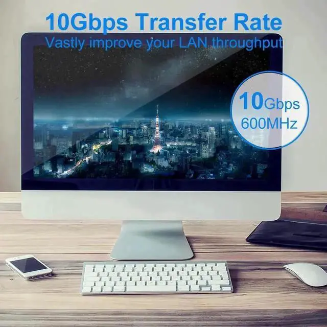 Alt view image 4 of 7 - 100FT/30M Cat7 RJ45 Ethernet Cable, 10Gbps 1000MHz High Speed UTP LAN Patch Cord, Heavy Duty Gaming Network Cable Compatible with Modem Router Switch Xbox PS4 POE Cameras