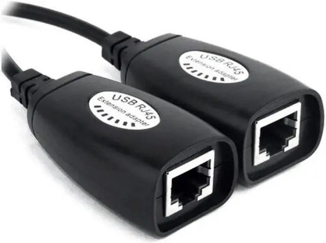 Alt view image 3 of 3 - USB 2.0 Over RJ45 Ethernet Extender, Male to Female USB Extension Adapter Up to 150ft via CAT5/CAT5E/CAT6 LAN Cable Repeater