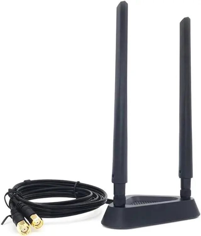 Alt view image 2 of 4 - 8dBi SMA WiFi Antenna with Magnetic Base, 2.4G/5G Dual Band Wireless Extension Antenna for Router Network Card Modem