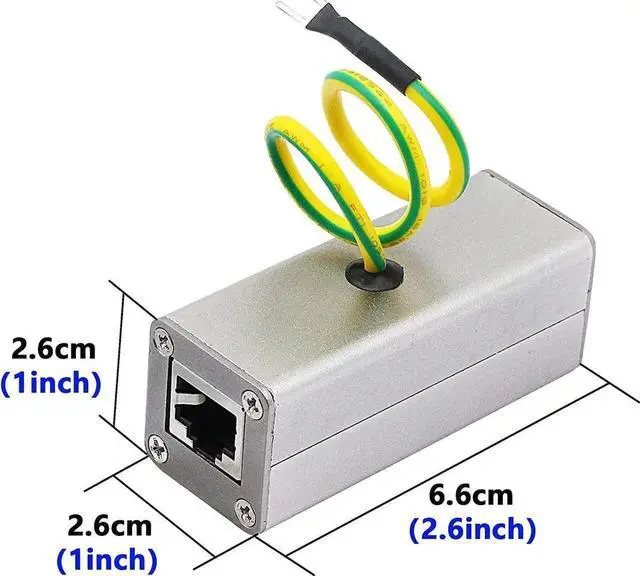 Alt view image 6 of 7 - RJ45 Ethernet Surge Protector, Network Lightning Arrester Surge Suppressor for RJ45 Network Card Router Switch Modem Thunder Surge Protection