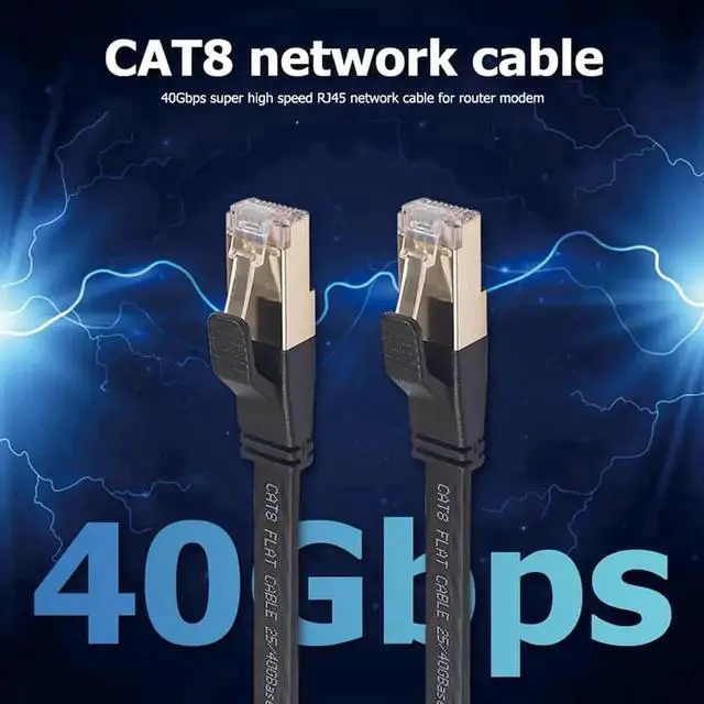 Alt view image 4 of 4 - Hannord 66ft White Flat Cat8 Ethernet Cable, 40Gbps 2000MHz High Speed S/FTP Shielded RJ45 Gaming LAN Patch Cord, Weatherproof PoE Network Wire for Router Modem Switch Xbox PS4 PC
