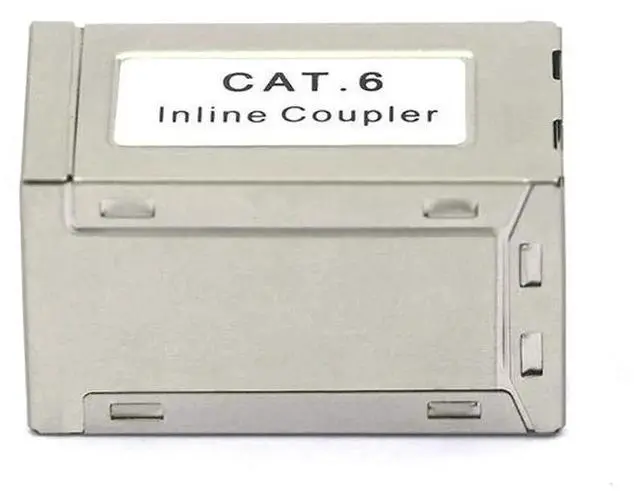 Alt view image 2 of 7 - 2 Pack Silver Shielded RJ45 Female to Female Inline Coupler, PoE Supported Ethernet Cable Extender Connector Compatible with Cat5/Cat5e/Cat6 LAN Cables