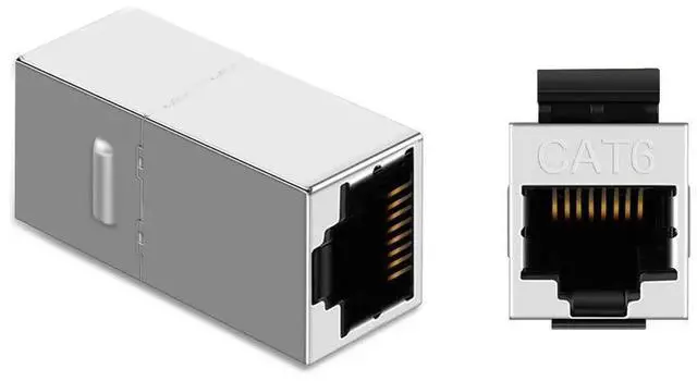 Alt view image 4 of 7 - 5 Pack Shielded Inline RJ45 Female to Female Cat6 Ethernet Coupler, 8P8C Metal Shielded LAN Cable Extender Connector Compatible with Cat5/Cat5e/Cat6 Network Wires