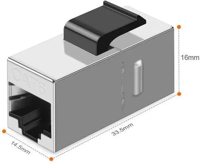 Alt view image 6 of 7 - 5 Pack Shielded Inline RJ45 Female to Female Cat6 Ethernet Coupler, 8P8C Metal Shielded LAN Cable Extender Connector Compatible with Cat5/Cat5e/Cat6 Network Wires