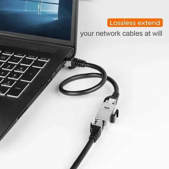 Alt view image 2 of 7 - 5 Pack Shielded Inline RJ45 Female to Female Cat6 Ethernet Coupler, 8P8C Metal Shielded LAN Cable Extender Connector Compatible with Cat5/Cat5e/Cat6 Network Wires