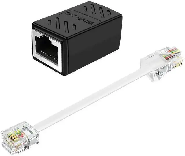 Main image of RJ11 to RJ45 Adapter, RJ45 8P8C Female to RJ11 6P4C Male Converter, Phone Jack to Ethernet Port Adapter for Landline Telephone Service
