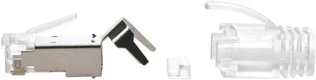 Alt view image 3 of 5 - 20 Pack CAT8 Shielded RJ45 Ethernet Plugs, 8P8C Network Cable Connector Ends with Clear Strain Relief Boots