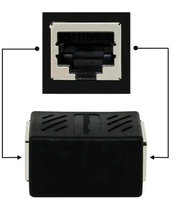 Alt view image 2 of 6 - RJ45 Female to Female Coupler, Ethernet LAN Port Extender Splitter Adapter Connector, Compatible with CAT5 CAT6 RJ45 Network Cables