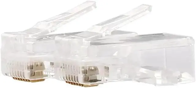 Alt view image 3 of 3 - 100 Pack RJ45 Crimp Connectors, 8P8C Ethernet Cable Ends Compatible with Cat5/Cat5e/Cat6 Network Cables