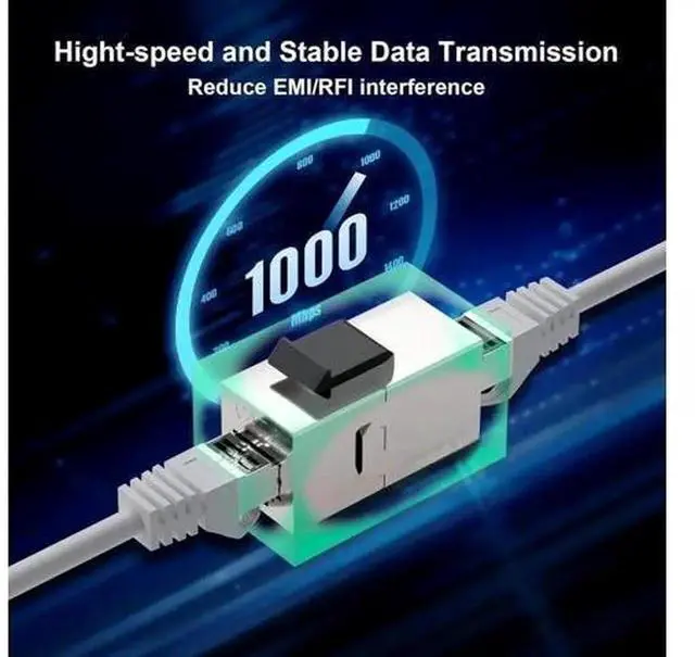 Alt view image 5 of 7 - 10 Pack Silver Shielded Cat6 RJ45 Inline Coupler, STP Female to Female Keystone Insert Ethernet Extension Connector, 10Gbps Network Cable Extender Compatible with Cat6/Cat5e/Cat5