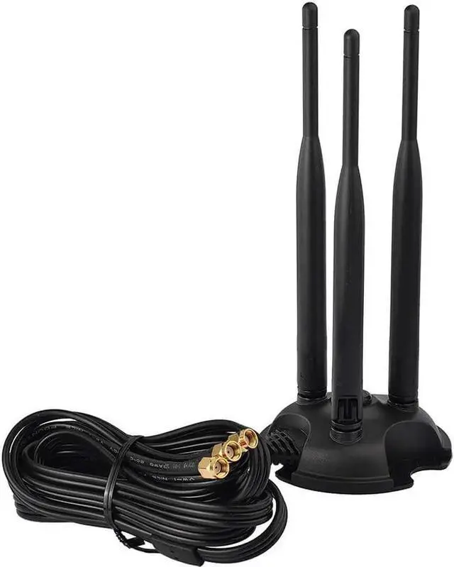 Main image of 2.4GHz 5GHz Dual Band WiFi Antenna with Triple RP-SMA Connector, Magnetic Base External WiFi Antenna for Desktop PC, PCIe WiFi Card, Wireless Router, Mobile Hotspot, USB WiFi Adapter