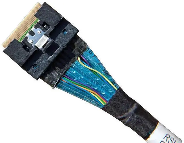 Alt view image 4 of 5 - 80CM PCIe Splitter Cable, PCIe x8 to Dual x4 Adapter Cable, 74Pin to 2×38Pin PCIe Signal Extension Cord