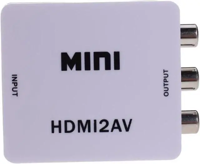 Alt view image 5 of 7 - 1080P Mini HDMI to RCA Converter, HDMI to CVBS AV Composite Audio Video Adapter, Supports NTSC PAL, Plug and Play for HDTV, Old TV, Projector, DVD Player