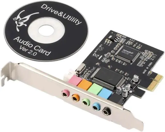 Alt view image 4 of 6 - PCI-E x1 5.1 Channel Digital Sound Card with CMI8738 Chipset, Solid Capacitors PCIe Internal Audio Card for Desktop PC, Supports 3D Surround, Recording & Playback
