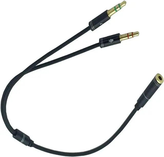 Alt view image 2 of 6 - 3.5mm AUX Audio Mic Splitter Cable, 1 Female to 2 Male Headphone Microphone Y Adapter Cable, 1 Pack