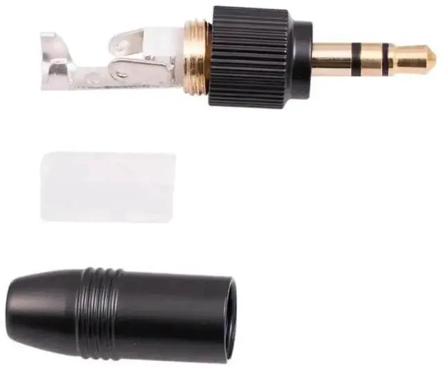 Alt view image 3 of 3 - 3.5mm 1/8 Inch Solder Type Audio Plug with M6 Internal Thread, DIY Audio Cable Replacement Connector for Lavalier Wireless Microphone