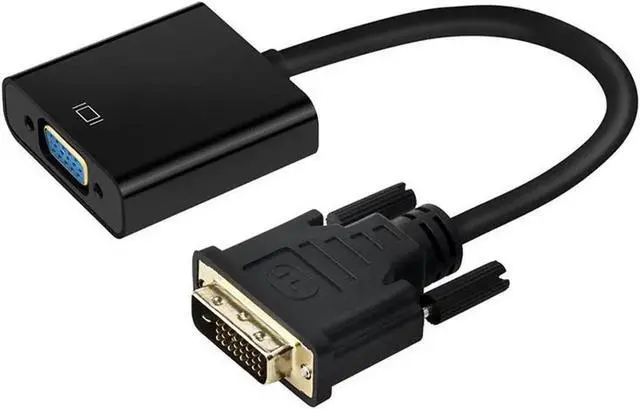 Main image of Gold-Plated Active DVI-D Male to VGA Female Converter Cable, Digital to Analog DAC Adapter Support Max 1920x1080P Full HD, Black