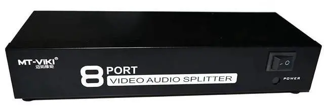 Alt view image 2 of 7 - MT-VIKI 1 in 8 Out 3 RCA Composite AV Splitter, 8-Port Analog Video Audio Distributor Box for CCTV, DVD, TV, Projector