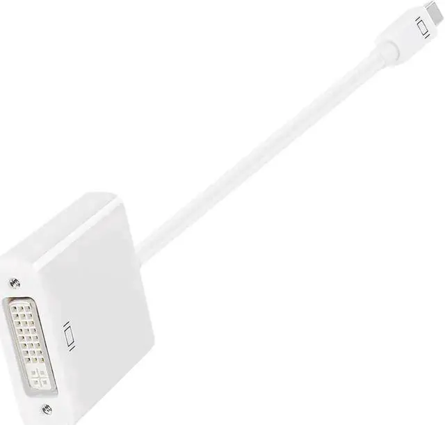 Alt view image 5 of 5 - White Passive Mini DisplayPort to DVI-D Adapter, Thunderbolt Compatible MDP to DVI Video Converter Support Max 1920×1200 / 1080P@60Hz for Laptop, Monitor, Projector