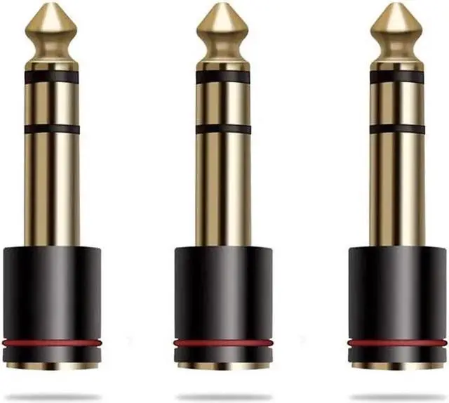 Main image of 3Pack Gold Plated 6.35mm Male to 3.5mm Female Stereo Audio Adapter, 1/4 Inch Plug to 1/8 Inch AUX Jack Converter for Amplifiers, Speakers, CD Players & Home Stereo Systems