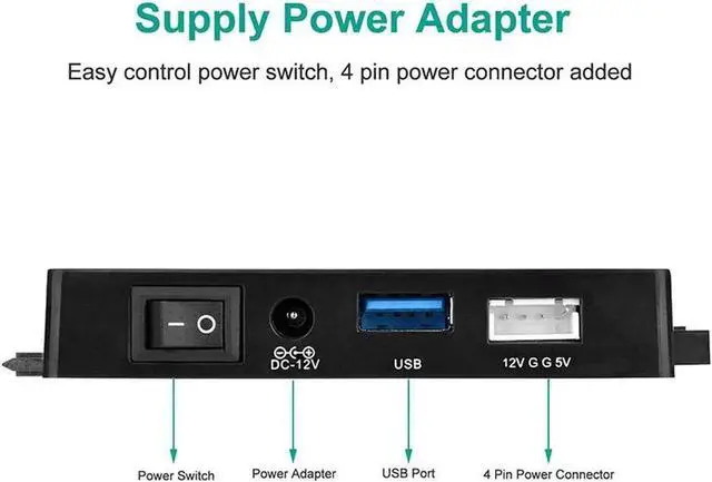 Alt view image 5 of 5 - IDE SATA to USB 3.0 Hard Drive Converter, SATA IDE Combo Adapter with 12V 2A Power Supply, Compatible with 2.5/3.5 Inch SATA IDE HDD SSD, Supports Up to 6TB Storage Drives