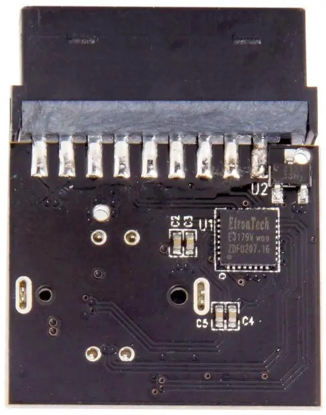 Alt view image 6 of 7 - 19/20Pin Motherboard Header to USB 3.1 Type-E Front Panel Adapter with Built-in Signal Chip, Internal USB-C Front Panel Convertor for DIY PC Gaming Cases, ASUS, MSI, Gigabyte, Dell, HP, Lenovo Motherb