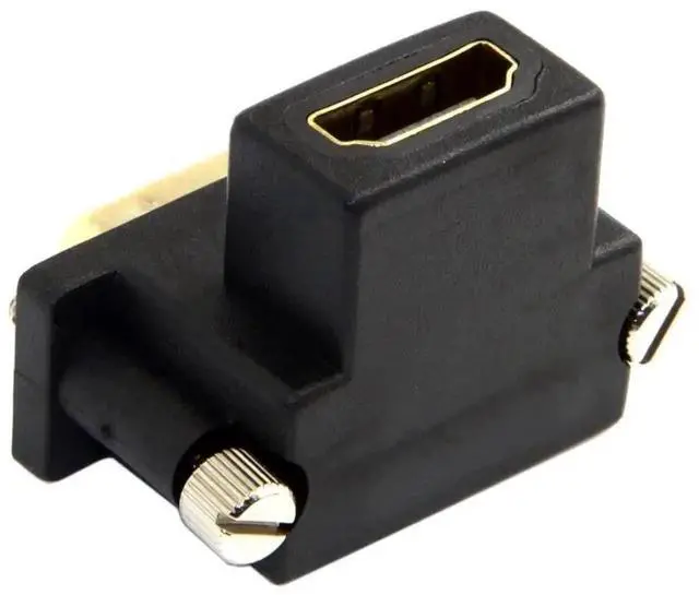 Alt view image 4 of 7 - 90-Degree Down Angle HDMI Female to DVI Male Adapter, Gold-Plated Bidirectional HDMI to DVI Converter for Computers, Monitors, TVs, Projectors