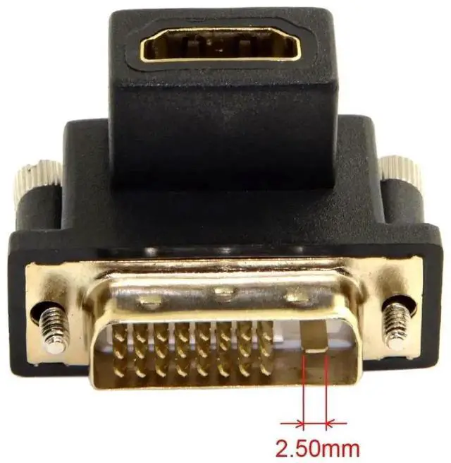 Alt view image 6 of 7 - 90-Degree Down Angle HDMI Female to DVI Male Adapter, Gold-Plated Bidirectional HDMI to DVI Converter for Computers, Monitors, TVs, Projectors