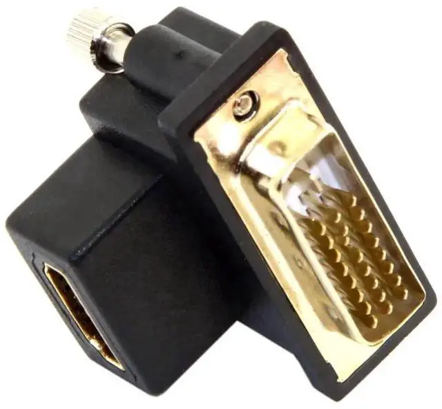 Alt view image 3 of 7 - 90-Degree Down Angle HDMI Female to DVI Male Adapter, Gold-Plated Bidirectional HDMI to DVI Converter for Computers, Monitors, TVs, Projectors